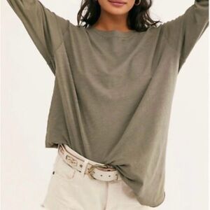 Free People We The Free Arden Tee in Army Green, Size Medium